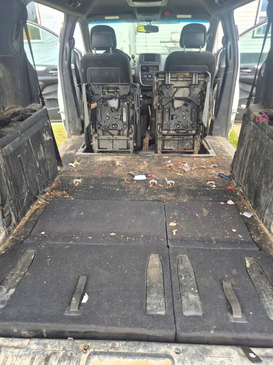 Minivan cargo area, before detailing